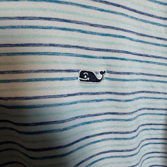 Vineyard Vines Polo Shirt Large Blue Green On the Go Performance OTG Sankaty - Picture 3 of 10